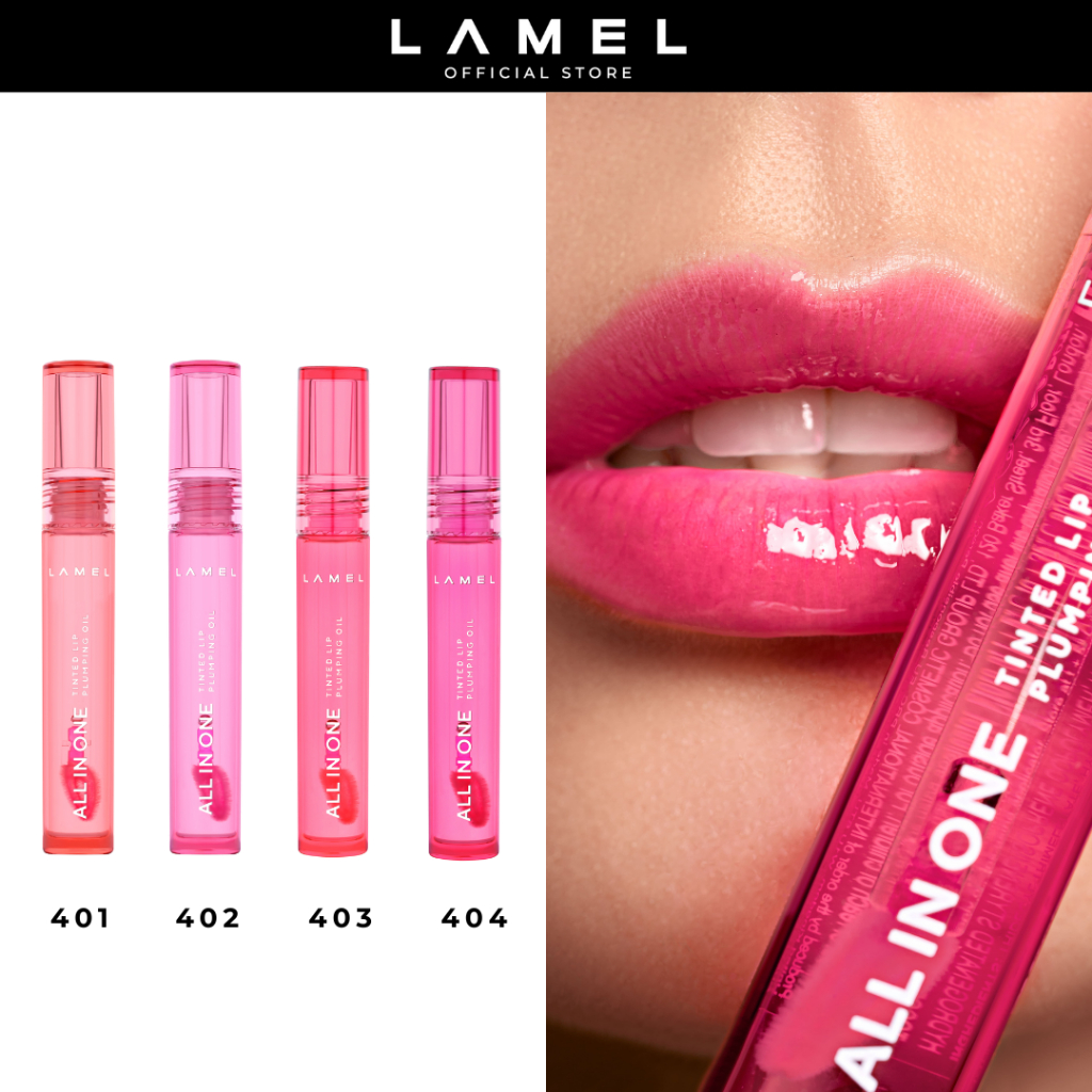 [SALE ปิดสาขาไทย] ราคาพิเศษ|ไม่มีเติมแล้ว|Lamel All in One Lip Tinted Plumping Oil ลาเมล ออล อิน วัน ลิป ทิ้นท์ พลัมปิ้ง