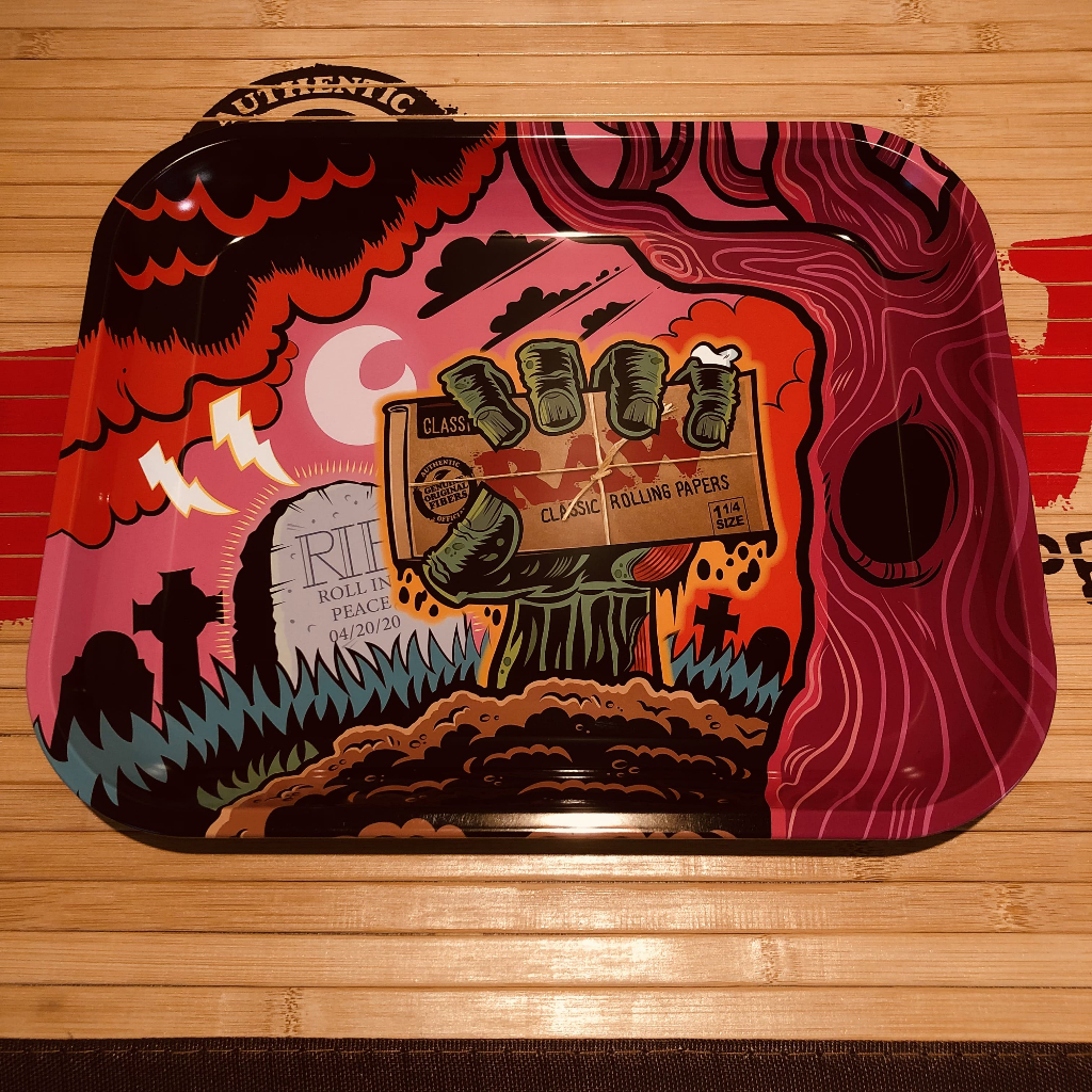 ถาดโรล RAW Rolling Tray รุ่น Zombie กว้าง 27.5 ซม ยาว 34 ซม. ไซส์ L คุณภาพดีจาก Raw Thailand