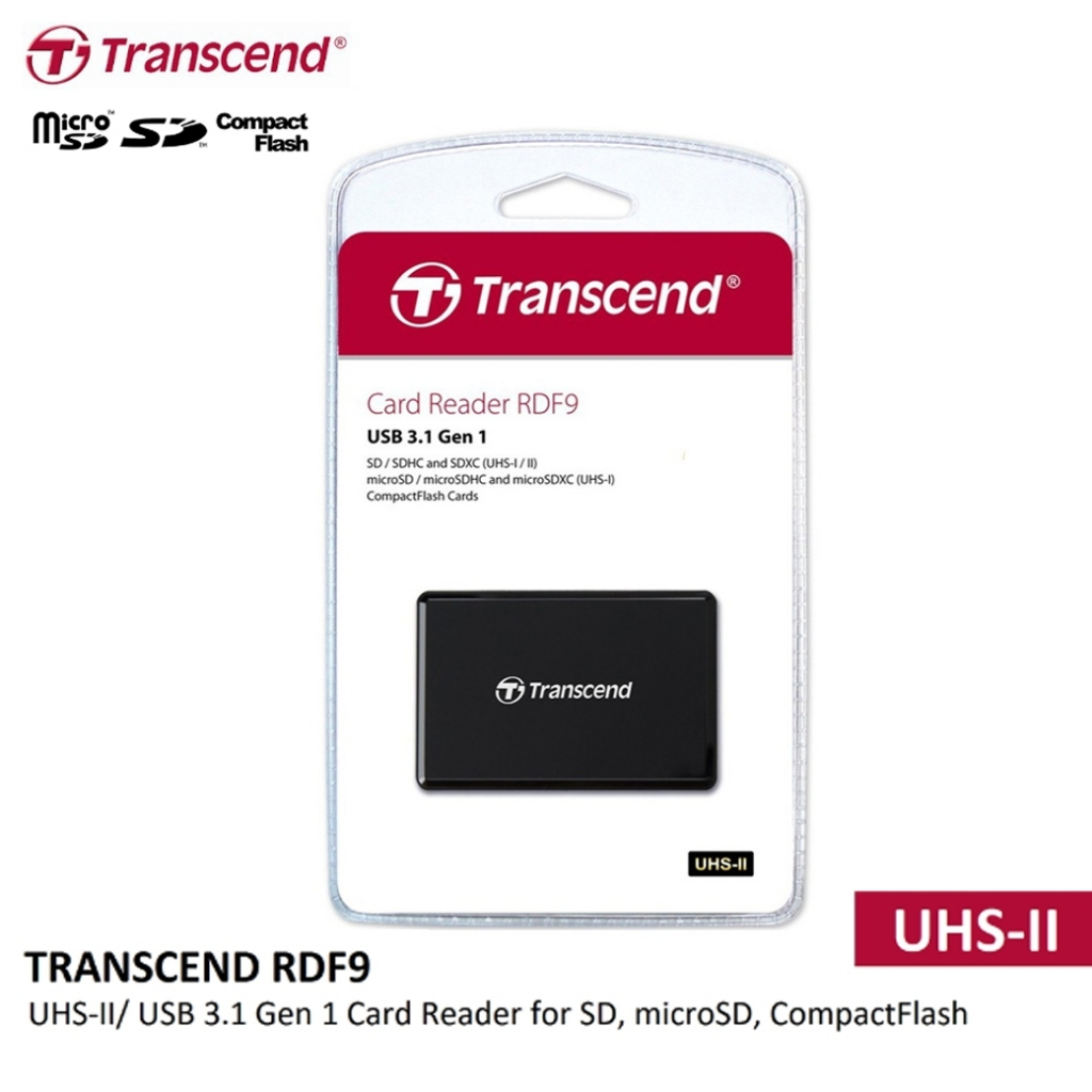 TRANSCEND CARD READER RDF9 USB 3.1 GEN 1 UHS-I/II รับประกัน 1 ปี