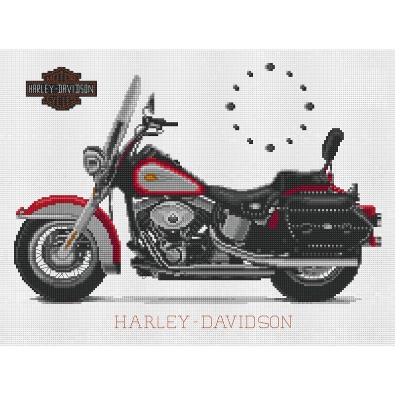 ไม่รวมนาฬิกา SALE‼️ ครอสติช ภิญญ์ Harley Davidson ❤️ ชุดปัก ครอสติส PINN งานปัก diy งานฝีมือ ไหมปัก ไหม dmc ปักผ้า
