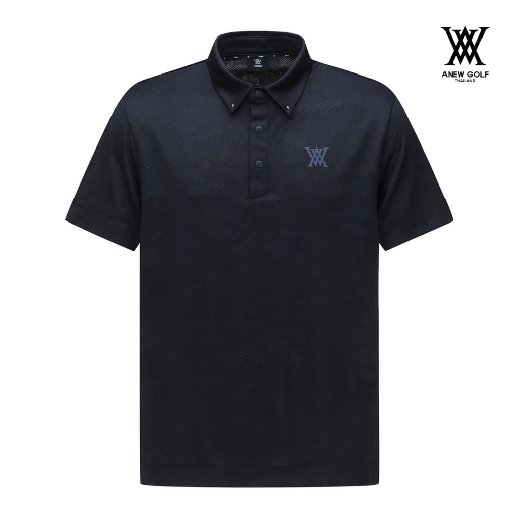 ANEW GOLF เสื้อโปโลผู้ชายลาย Jacquard Collar