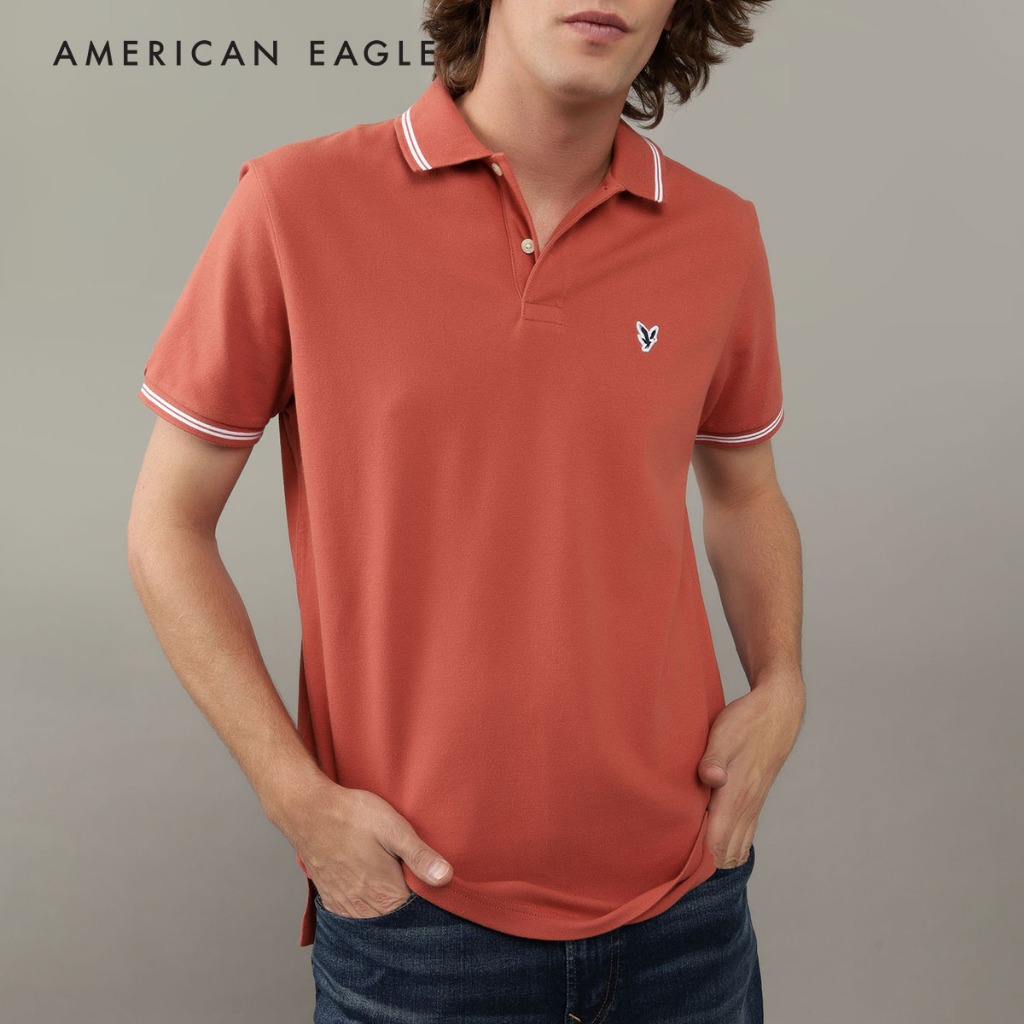 American Eagle Tipped Flex Pique Polo Shirt เสื้อโปโล ผู้ชาย (NMPO 017-9152-812)