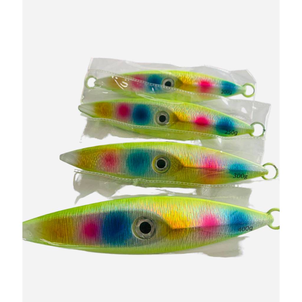 1-2 วัน(รวดเร็วทันใจ) Rainbow Jigging Lure เหยื่อจิ๊กสีสายรุ้ง สะท้อนแสง 4ขนาด 200g 250g 300g 400g 【