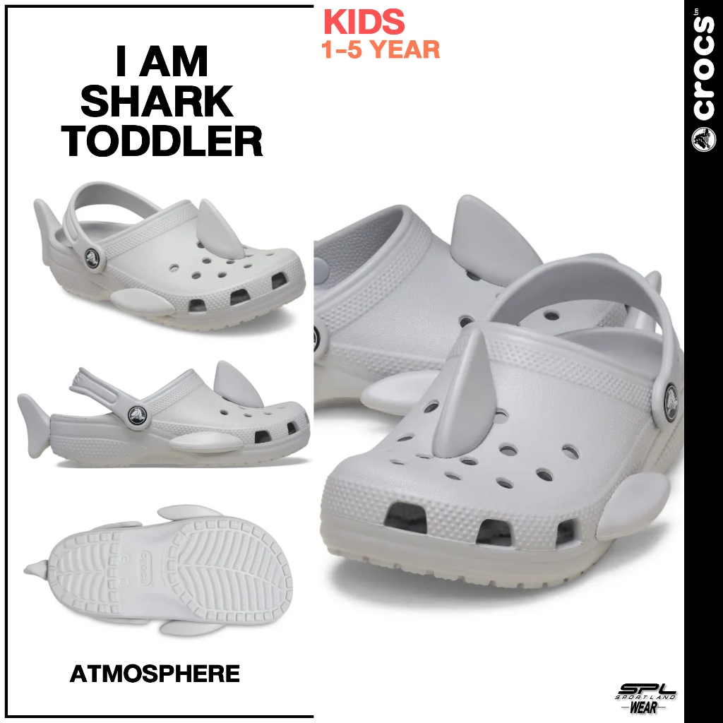 Crocs รองเท้าแตะ สำหรับเด็ก Toddler Classic I AM Shark Clog 210014-1FT (1890)