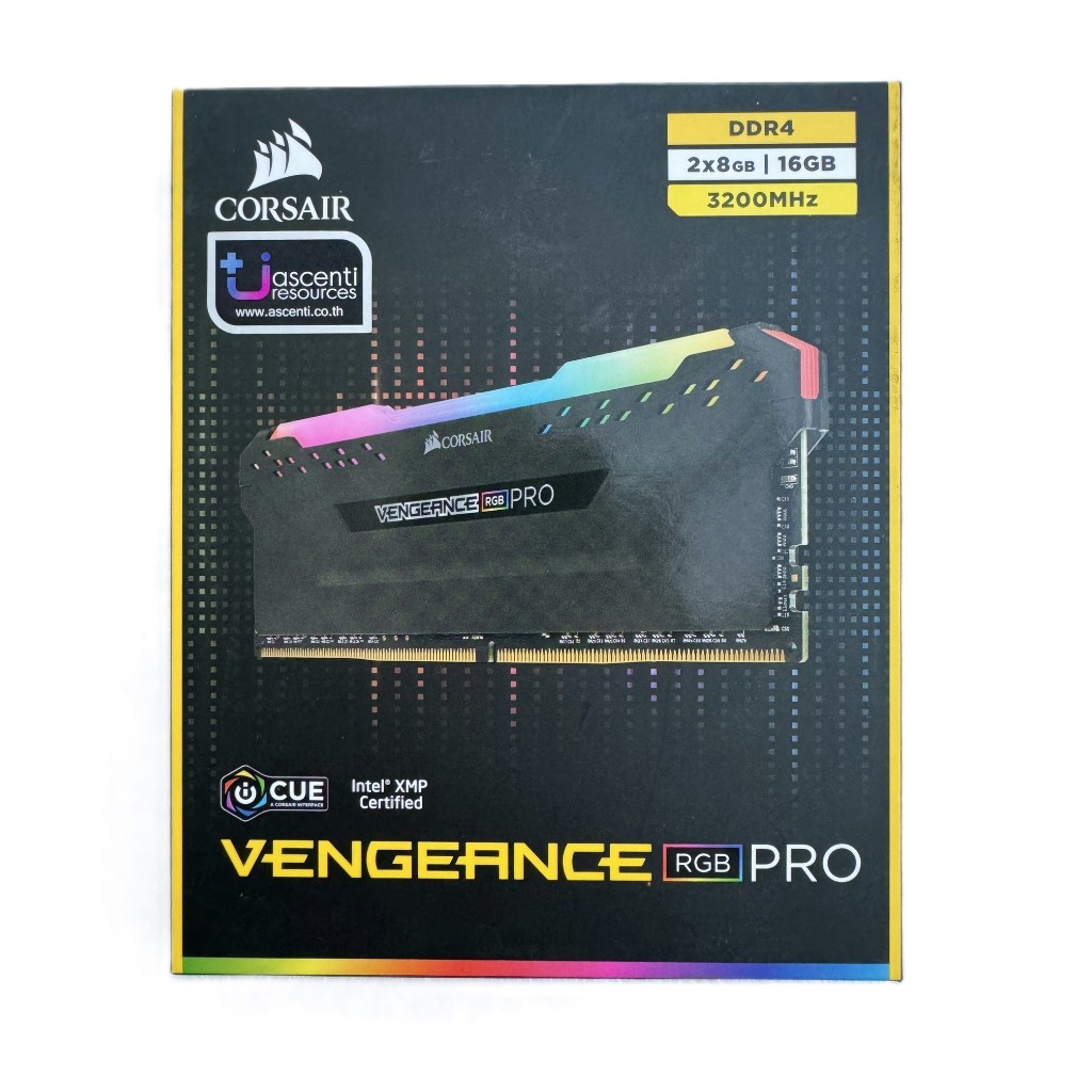 RAM (แรม) DDR4(3200) 16GB (8GBX2) CORSAIR VENGEANCE RGB PRO BLACK มือสอง