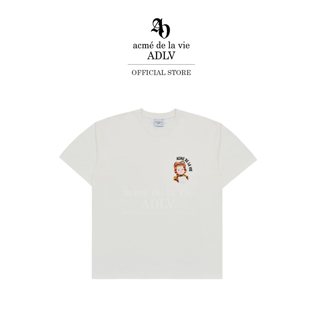 ADLV เสื้อยืด Oversize รุ่น Mini Baby Face Baby Tiger Short Sleeve T-Shirt Cream Cream (50102OMNSSU_F3CMXX)