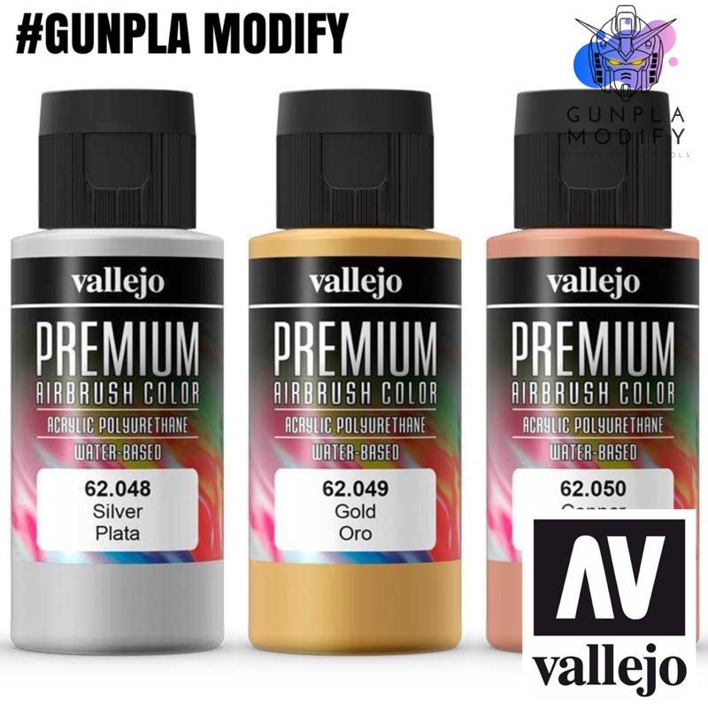 VALLEJO Premium RC Color สีอะคริลิคสูตรน้ำชนิดพิเศษ สำหรับพ่นบนบอดี้อ่อน รถ RC Metallic ขนาด 60ml