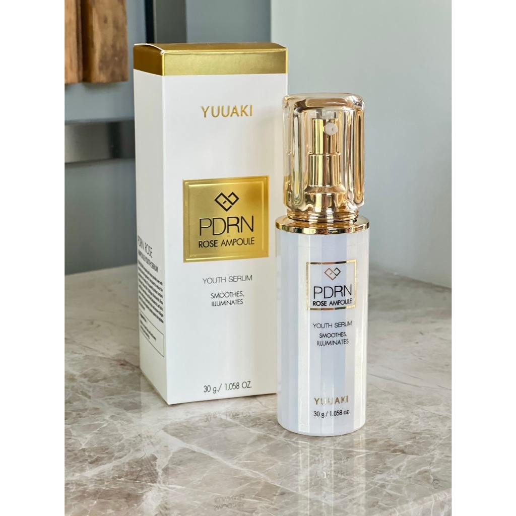 [ เซรั่มPDRN 10,000ppm ผิวฉ่ำโกลว์]YUUAKI PDRN ROSE AMPOULE YOUTH SERUM 30 ml. ยูอากิ พีดีอาร์เอ็นโรสแอมพูวยูธ เซรั่ม