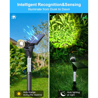 1PCS ไฟเหลือง CPD9LED Solar light Garden 1โหมด ไฟปักสนาม พลังงานแสงอาทิตย์