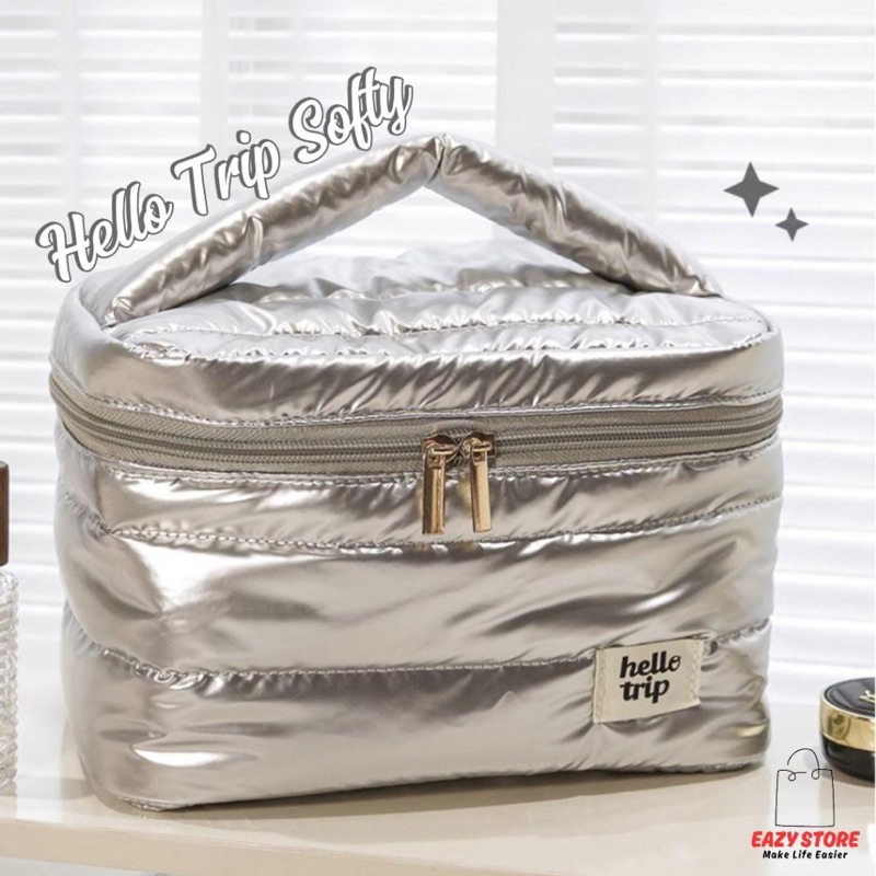 กระเป๋าเครื่องสำอาง EAZY Hello Trip Softy กระเป๋านุ่มนิ่ม อเนกประสงค์ ใบใหญ่ กันน้ำ อยู่ทรง ลอตปี2026
