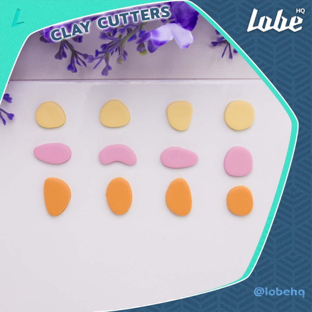 Lobehq Polymer Clay Cutter Organic Pebble 3 Pack / พิมพ์กดดินโพลิเมอร์รูปทรงออแกนิก