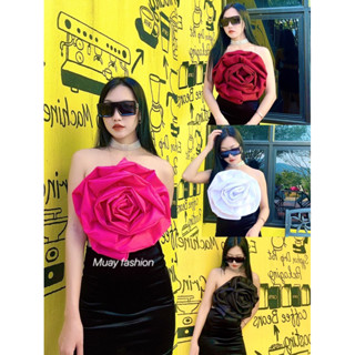 เสื้อดอกกุหลาบใหญ่สุดอลังการ 5 สี (สินค้าถ่ายจากงานจริง)