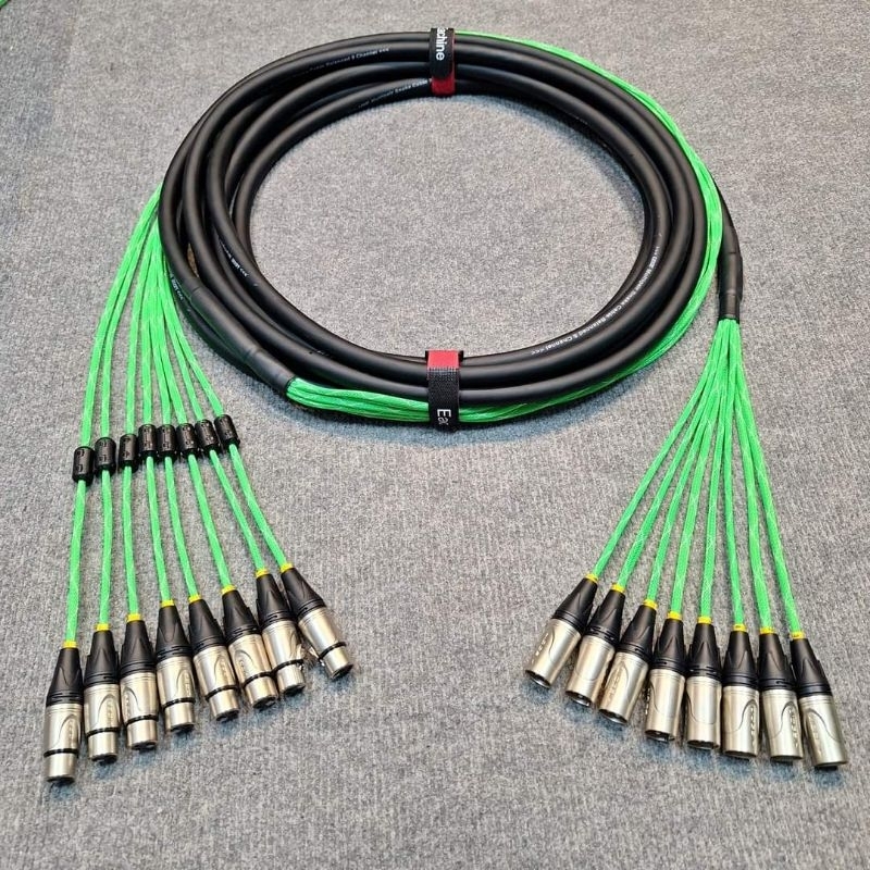 สายมัลติคอร์ชุดกลอง 8 คอร์ เข้ามิกซ์30เซน ไมค์2เมตร ถักสวยๆ LIDGE XLR ผู้8เมีย8 เลือกสีได้ หุ้มตัวกันสัญญาณรบกวน
