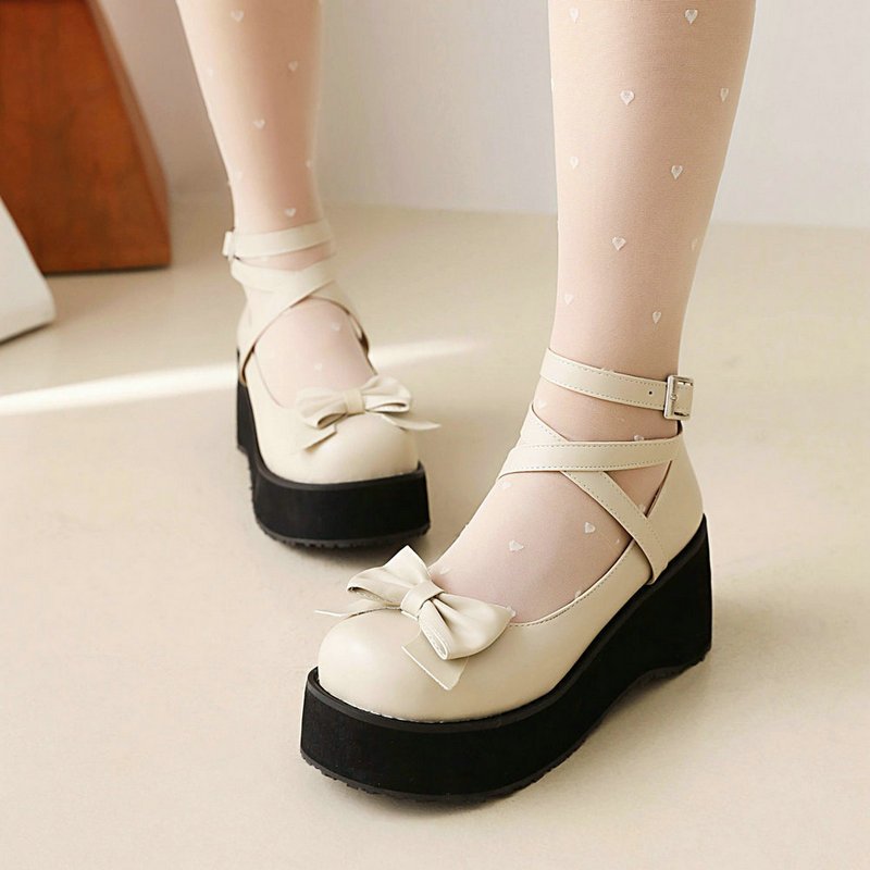 (2048) รองเท้าโลฟเฟอร์ Loafers ไซส์ 34-48 ส้นสูง 2.5 นิ้ว หนัง pu แต่งโบว์น่ารักๆ
