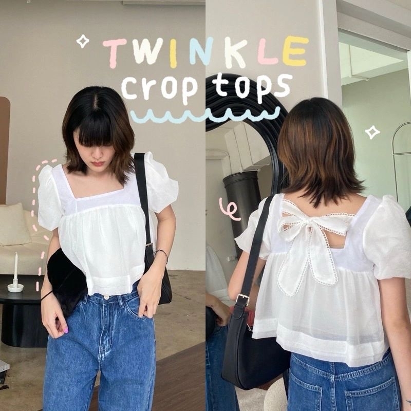 ส่งต่อเสื้อTWINKLE WHITE crop tops