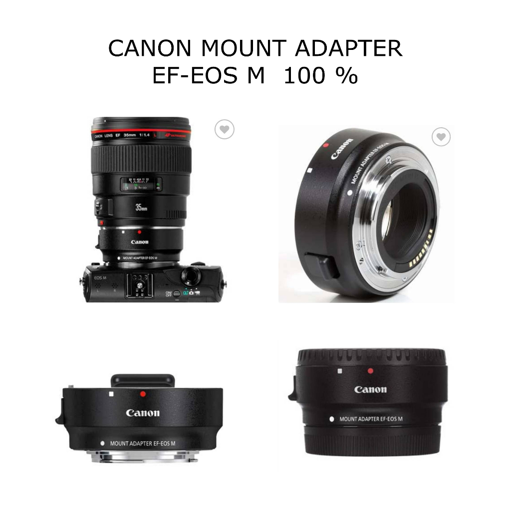 Adapter EF-EOS M Canon Mount Adapter มือสอง EF-EOS Mใช้กับกล้อง EOS M,M2,M3,M5,M6,M10,M50,M100,Kiss 