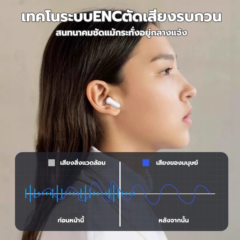 JQVITEK TWS Bluetooth 5.3 หูฟัง ENC ตัดเสียงรบกวน thumbnail 3