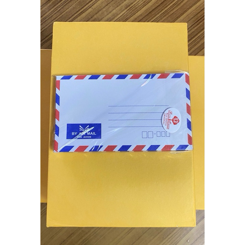 ซองจดหมาย ลายธงชาติ โรสควีน 20ห่อ/กล่อง 25ซอง/ห่อ รวม 500ซอง/กล่อง (กล่องสีเหลือง มีฝาครอบ)