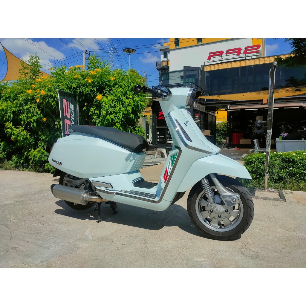 Full lambretta X200,X300 POWERBOMB (เจาะรู O2 Senser) PR2 AK สีไทเทเนี่ยม R6 A 35cm (lambretta X200,X300)