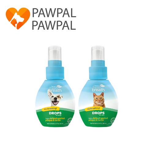 Tropiclean oral care drop for pets 65 ml ดูแลช่องปากแบบผสมน้ำดื่มสูตรเข้มข้น ลดกลิ่นปาก คราบพลัด คราบหินปูน สุนัข แมว