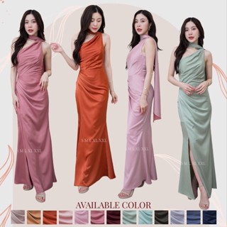 ชุดออกงาน ชุดเพื่อนเจ้าสาว ชุดราตรียาว koolykool เดรสไหล่เบี…