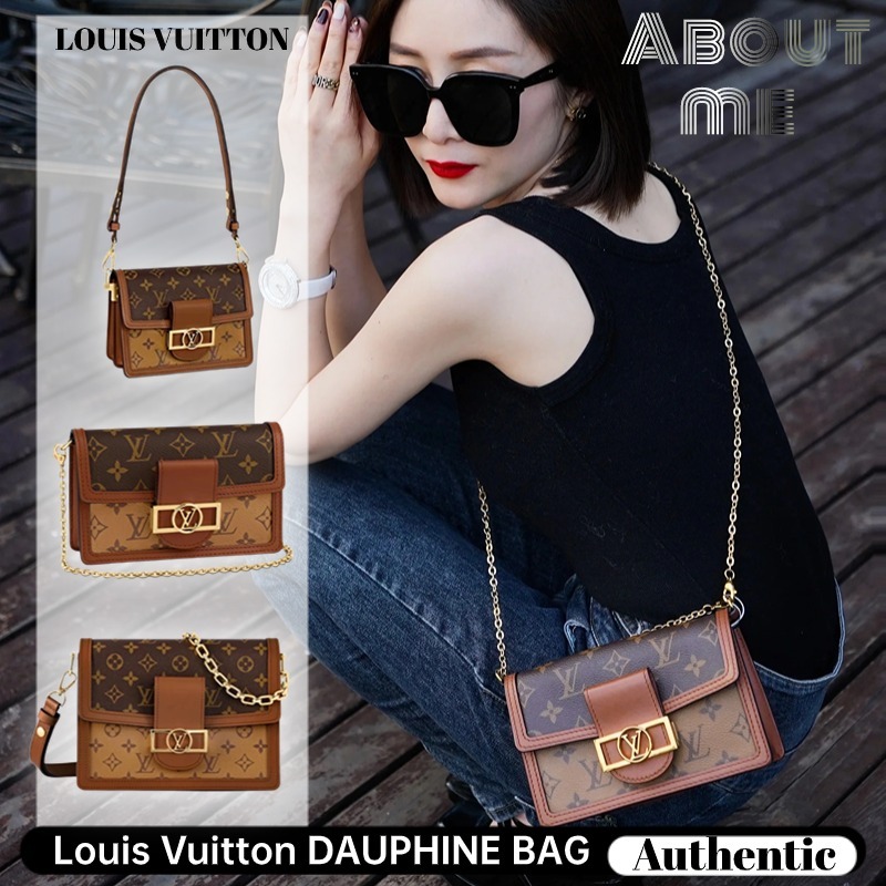 Louis Vuitton DAUPHINE BAG กระเป๋าถือขนาดกลาง LV กระเป๋าสุภาพสตรี Messenger Bag