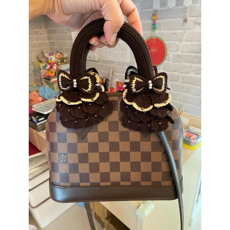 📦งานสั่งทำคะ📦หูถักหุ้มกระเป๋าlvสปีดี้,alma,coach,ถัง,หมอน,โดม