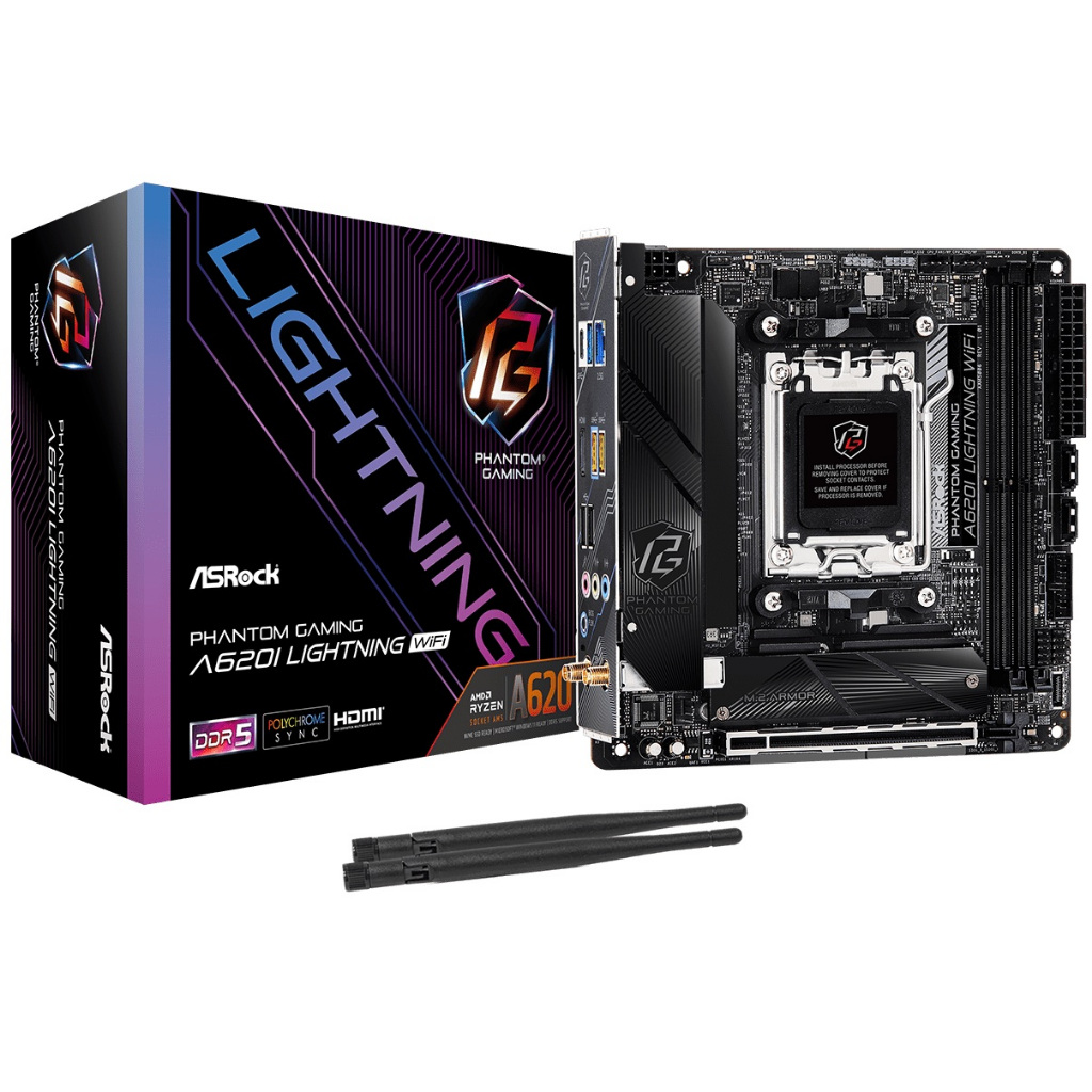 ASRock A620I Lightning WiFi AMD AM5 ITX Motherboard (เมนบอร์ด)