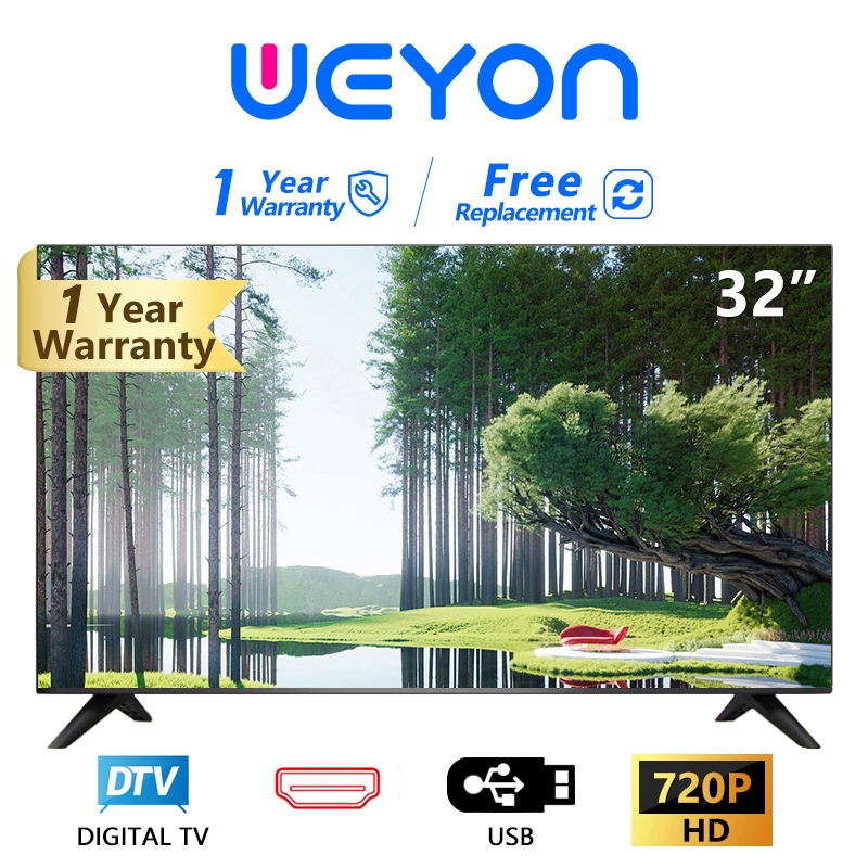 WEYON Digital TV 32 นิ้ว Full HD ดิจิตอลทีวี ทีวี32นิ้ว ทีวีจอแบน โทรทัศน์