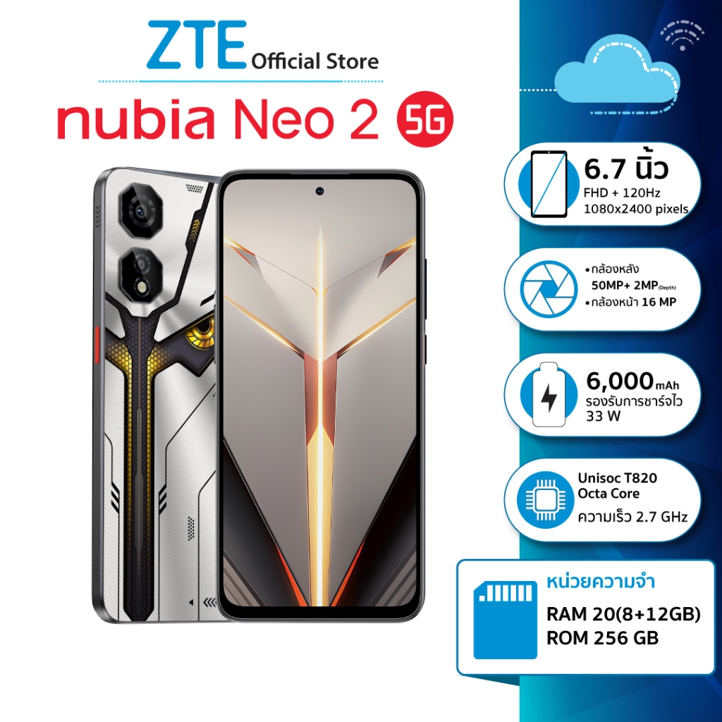 ZTE nubia Neo 5G 2 (20+256GB) ขนาดจอ 6.7" ประกันศูนย์ | ผ่อน0% ส่งฟรี