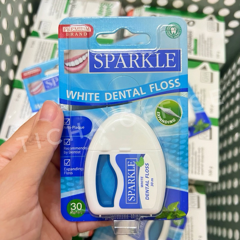 พร้อมส่ง💓| SPARKLE White Dental Floss ไหมขัดฟัน สปาร์คเคิล ไวท์ เดนทัลฟลอส ขนาด 30 เมตร ❎EXP.03/27