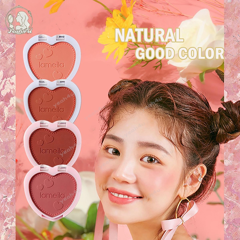 บลัชออนโทนส้ม บรัชออน บลัชออน เนื้อแมตต์ บลัชออนปัดแก้ม บลัชออนชมพูพีช บลัชออนรูปหัวใจ เนื้อละเอียด เกลี่ยง่าย ติดทน