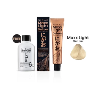 [ฟรี Developer] NIGAO Maxx Light Deluxe Bleaching Cream | นิกาโอะแม็กซ์ไลท์ครีม ฟอกสีผม กัดสีผม สีย้อมผม 100 mL