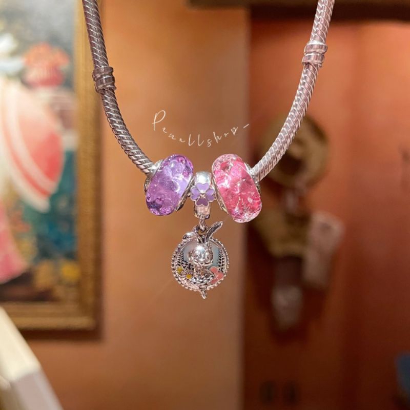 (ของแท้100%)Pandora silver charm disney park duffy and friends พร้อมกล่องและถุงตามรูป