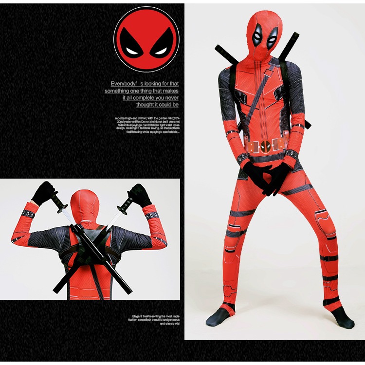 cp52.1 (มีดาบให้ด้วย)ชุดเดดพูล ชุดDeadpool ฮีโร่สุดเกรียน ความสูง 165-180 cm.(ใส่ได้ทั้งชายและหญิง)