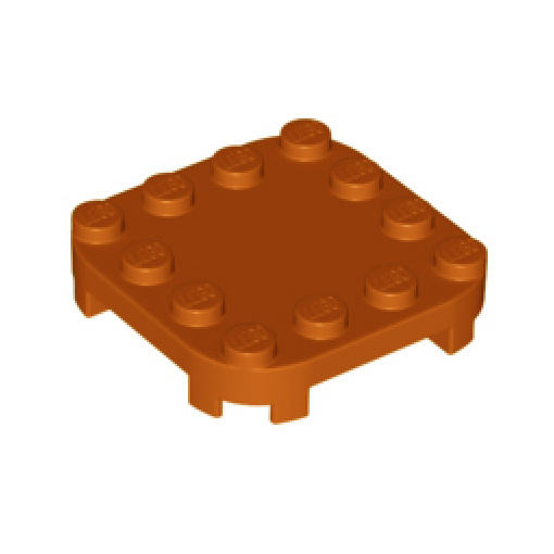 Lego part (ชิ้นส่วนเลโก้) No.66792 Plate, Modified 4 x 4 with Rounded Corners and 4 Feet