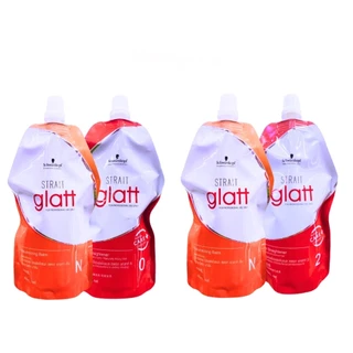(Glatt แบบถุง) **แพคเกจใหม่** ครีมยืดผม Schwarzkopf Strait Glatt ชวาร์สคอฟ ยืดผม แกรท มี 2 สูตร ขนาด 400 มล. x 2