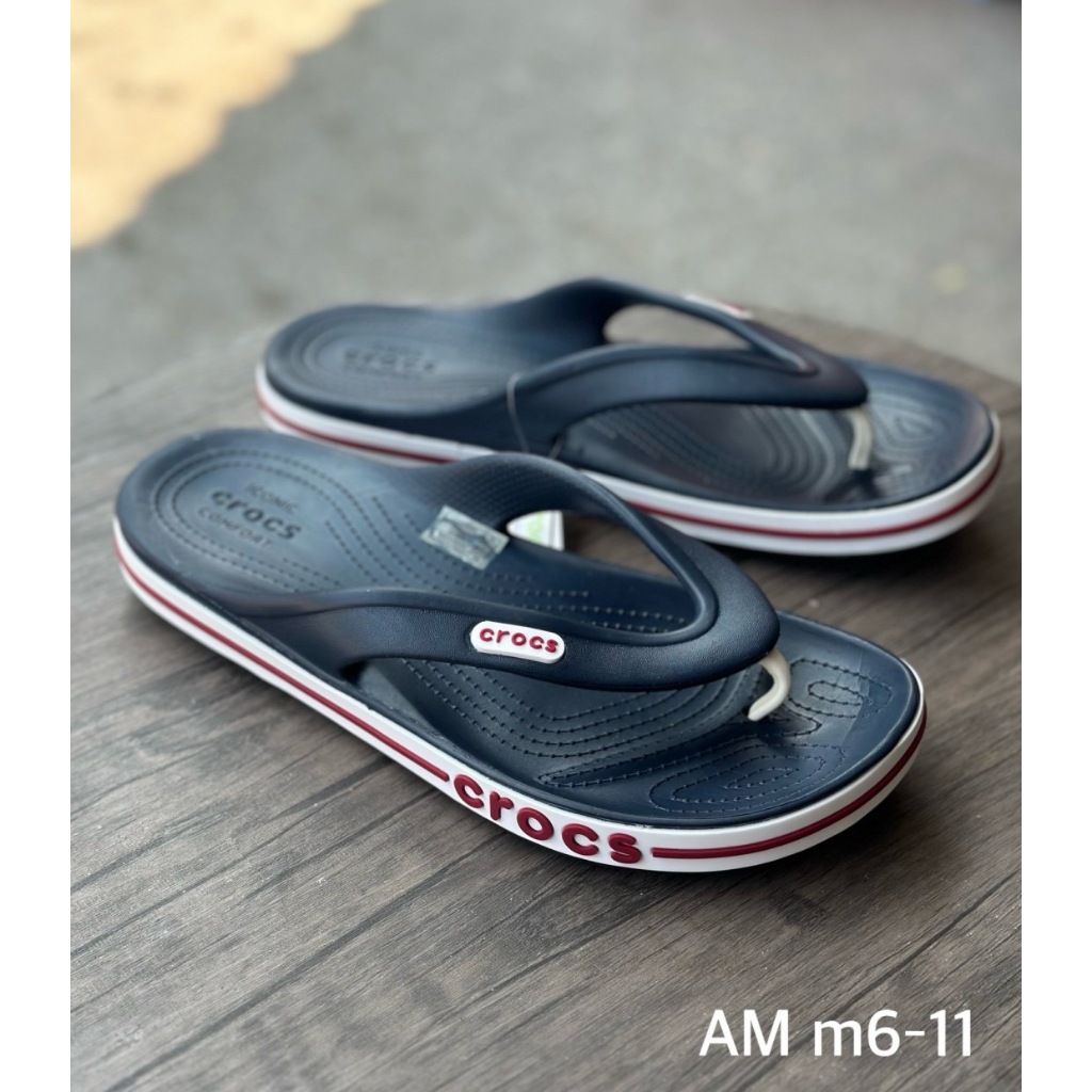 รุ่นCrocs Bayaband Flip รองเท้าแตะหูหนีบ ใส่ลุยน้ำสบาย ใส่สบาย ไซส์.M6-M11 สีกรม/สีดำ (มีของพร้อมส่ง) - รูปที่ 2