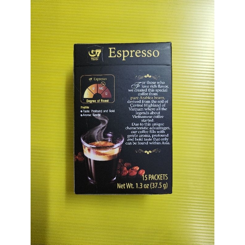 G7 Espresso กาแฟ เอสเปรสโซ่ 15 ซอง