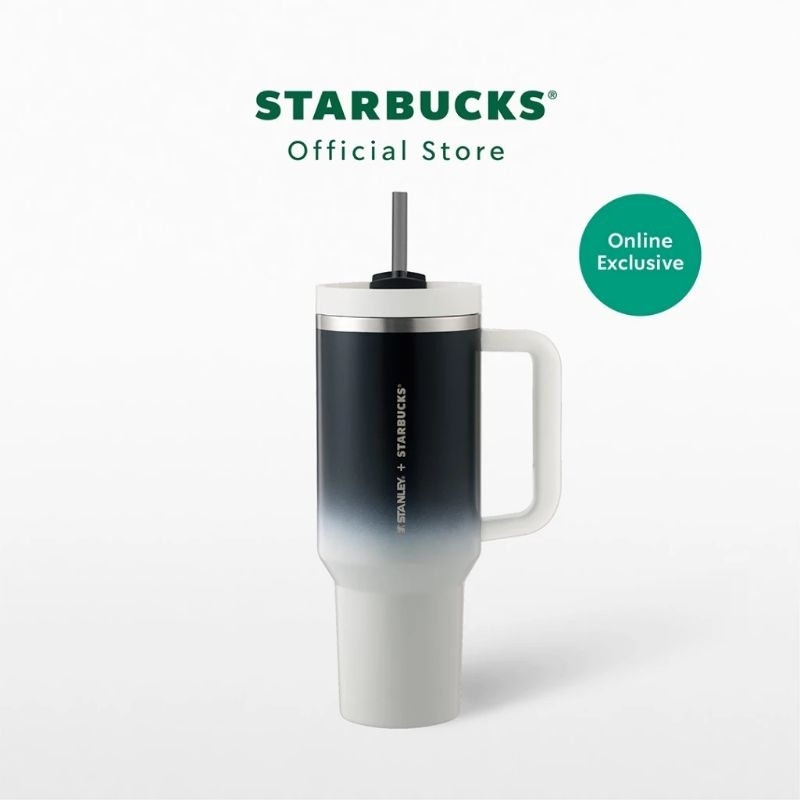 พร้อมส่ง จาก กทม Starbucks Stainless Steel Stanley Gradient Black White Cold Cup 40oz
