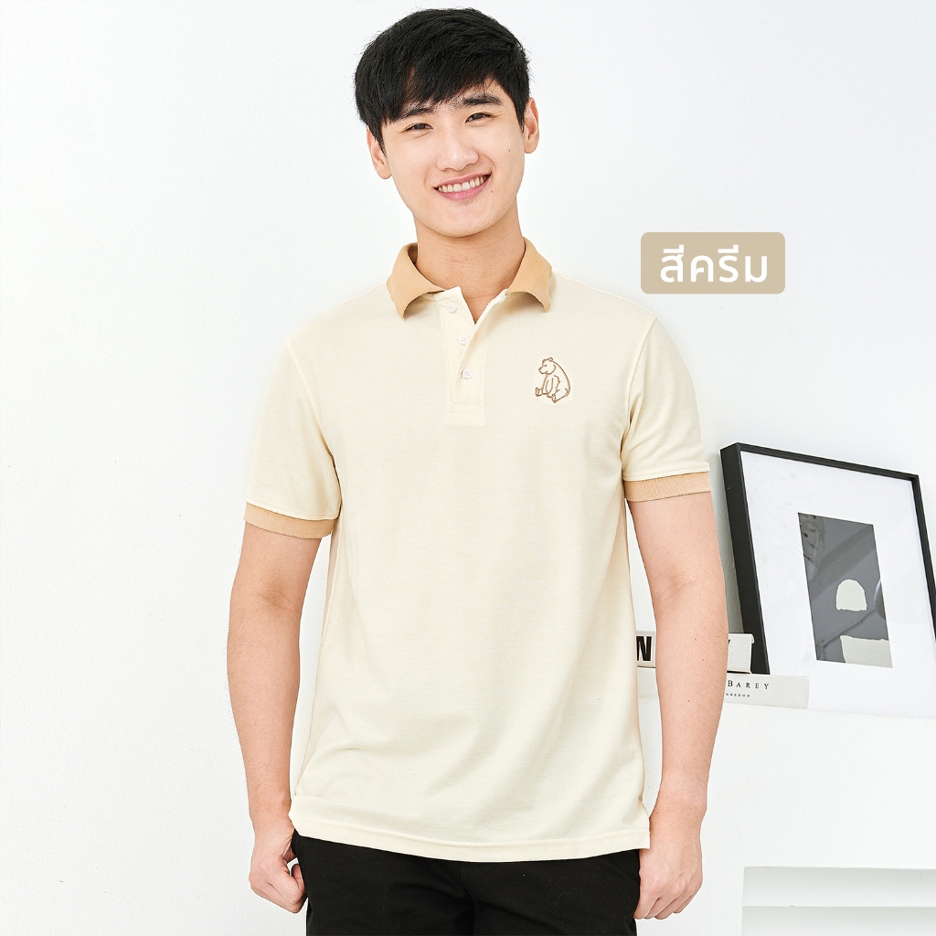 TOMMY BROWN เสื้อโปโลผู้ชาย Polo Shirt รุ่น Simply ทรง Regular ลายปักหมี — صورة 5