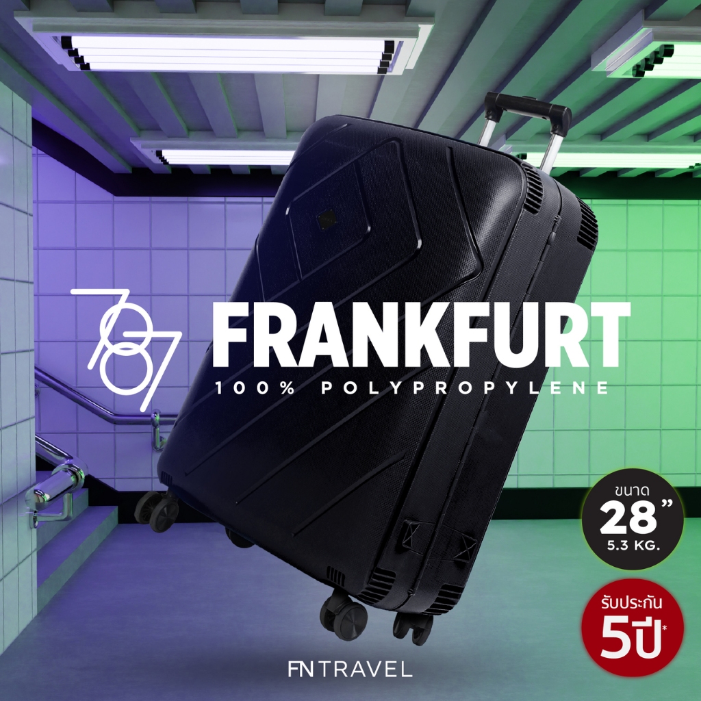 Rollica กระเป๋าเดินทาง ขนาด 28 นิ้ว รุ่น Frankfurt รับประกัน 5 ปี ล้อหมุนได้ 360 องศา มีระบบล็อครหัส TSA