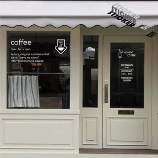 สติ๊กเกอร์ กาแฟ / Coffee / Cafe (PVC ไดคัทตกแต่งกระจก ผนัง ประตู)