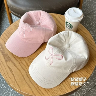 หมวกเบสบอล ปักลายสก๊อต ประดับโบว์น่ารัก มี 6สี