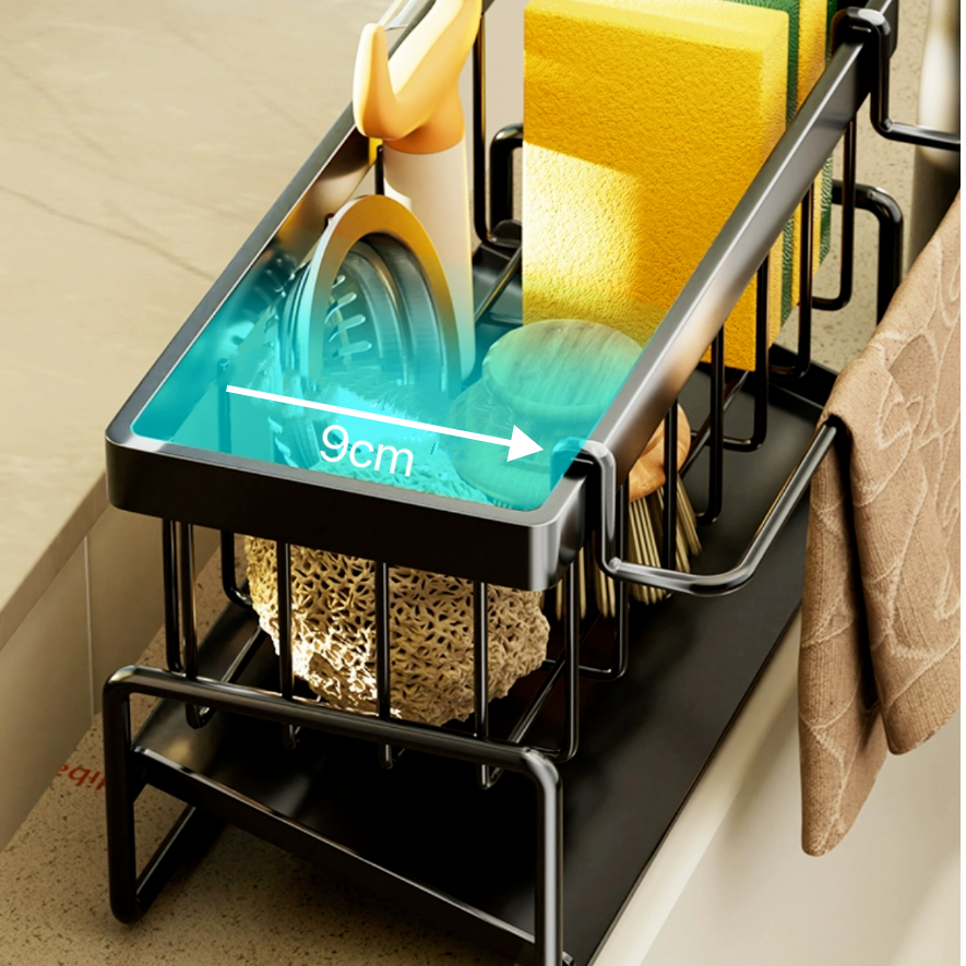 ที่วางฟองน้ํา สแตนเลสแท้ 304 ชั้นวางของในครัว ชั้นวางของสแตนเลส ชั้นวางอุปกรณ์ล้างจาน hiday - รูปที่ 5