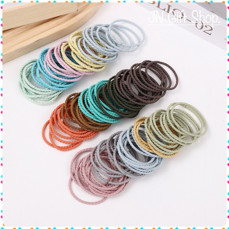 เชือกรัดผมหางม้า เส้นละ 1 บาท (สุ่มสี)พร้อมส่ง!!จากไทย🇹🇭