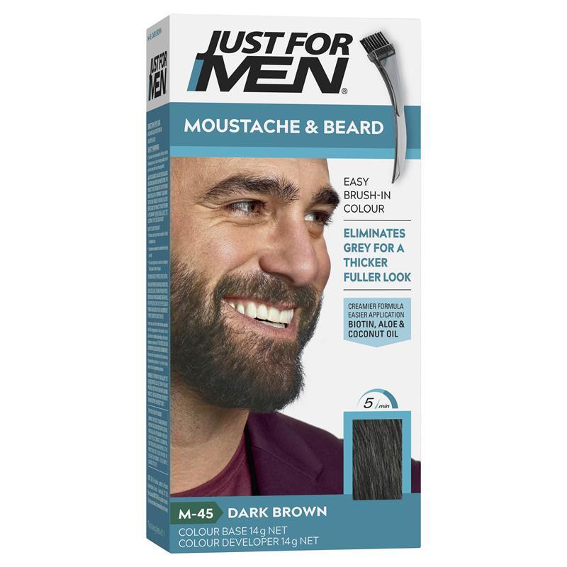 Just for Men Beard Colour - ย้อมสีหนวด หนวดหงอก M-45 สีน้ำตาลเข้ม จัสฟอร์เมน