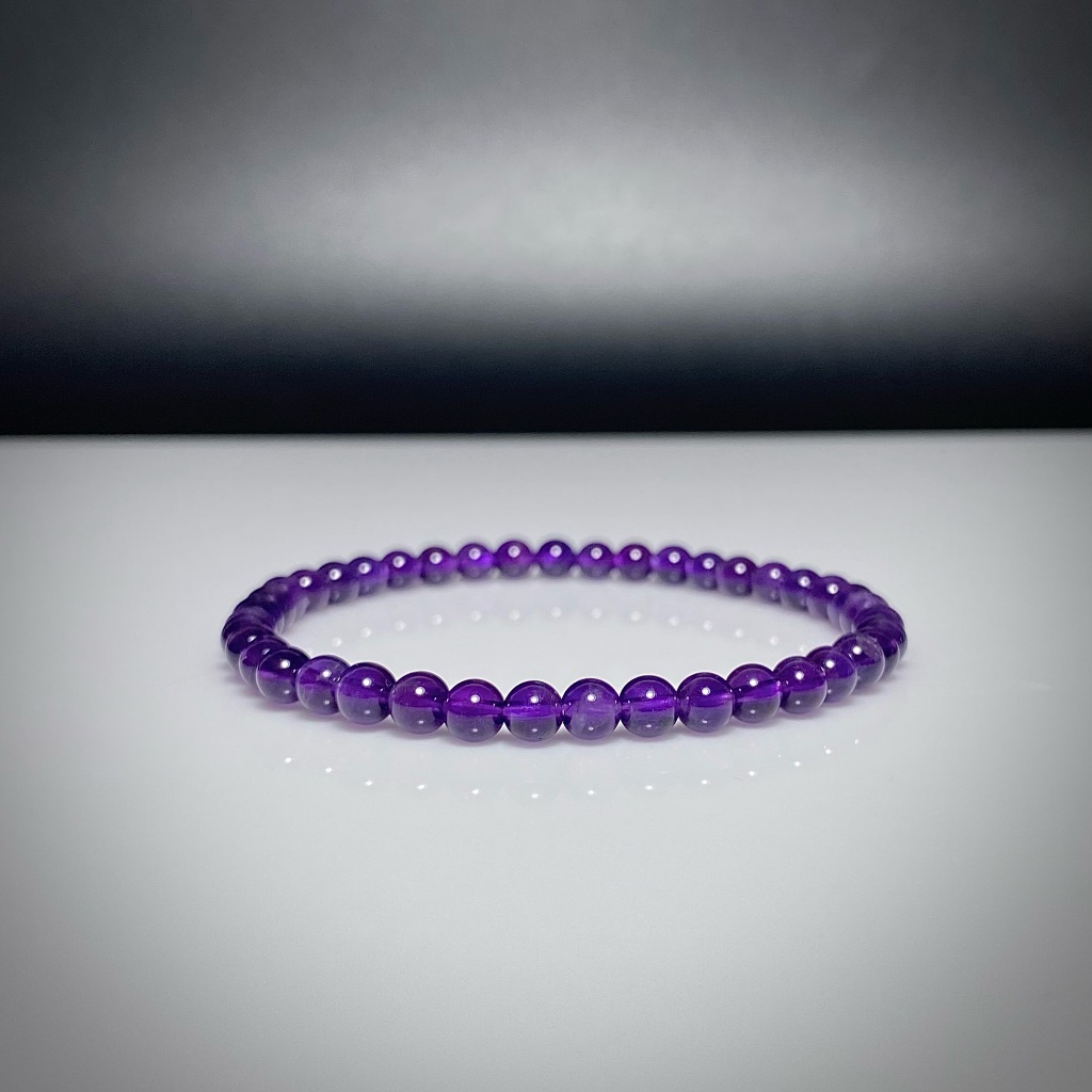 Premium Grade✨ กำไลหินแท้ อเมทิสต์ (Amethyst) สีม่วงเข้ม 6.5mm
