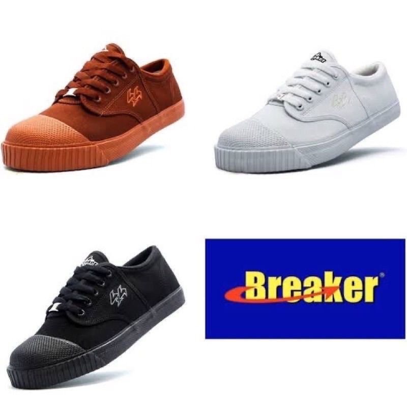 ลดราคาล้างสต๊อก199บาท!!  รองเท้าผ้าใบนักเรียน breaker 4x4 สีดำ/ขาว/น้ำตาล