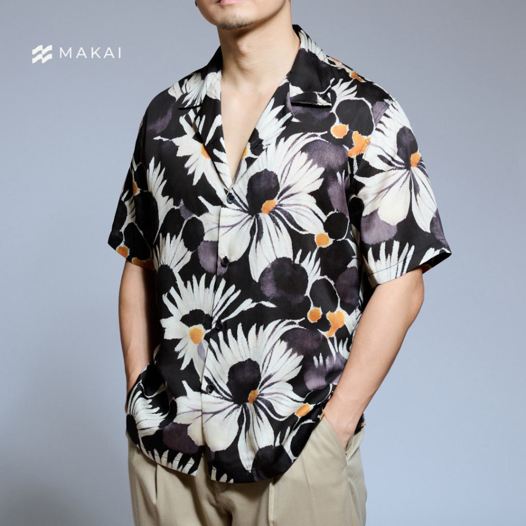 MAKAI เสื้อเชิ้ต เสื้อฮาวาย ผ้าไลโอเซลล์ ลาย GAWAI Hawaiian Shirt